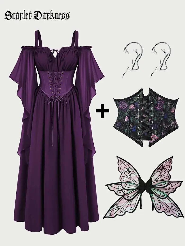 Scarlet Darkness Renaissance Fantasy Fairy Costume